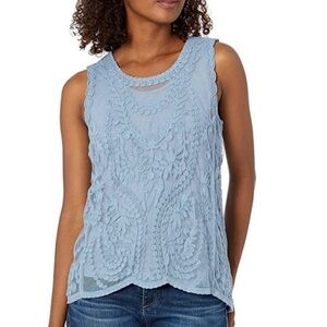 Women's Blue Lace Tank Top